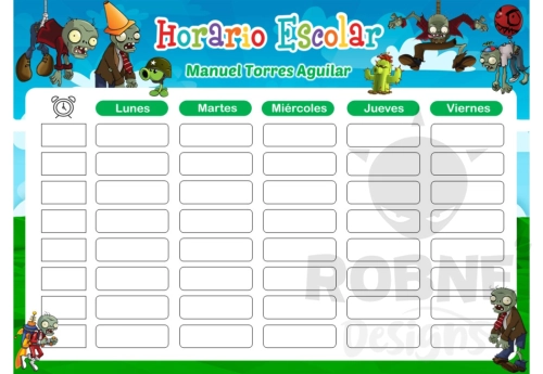 Plants vs Zombies Horario Escolar